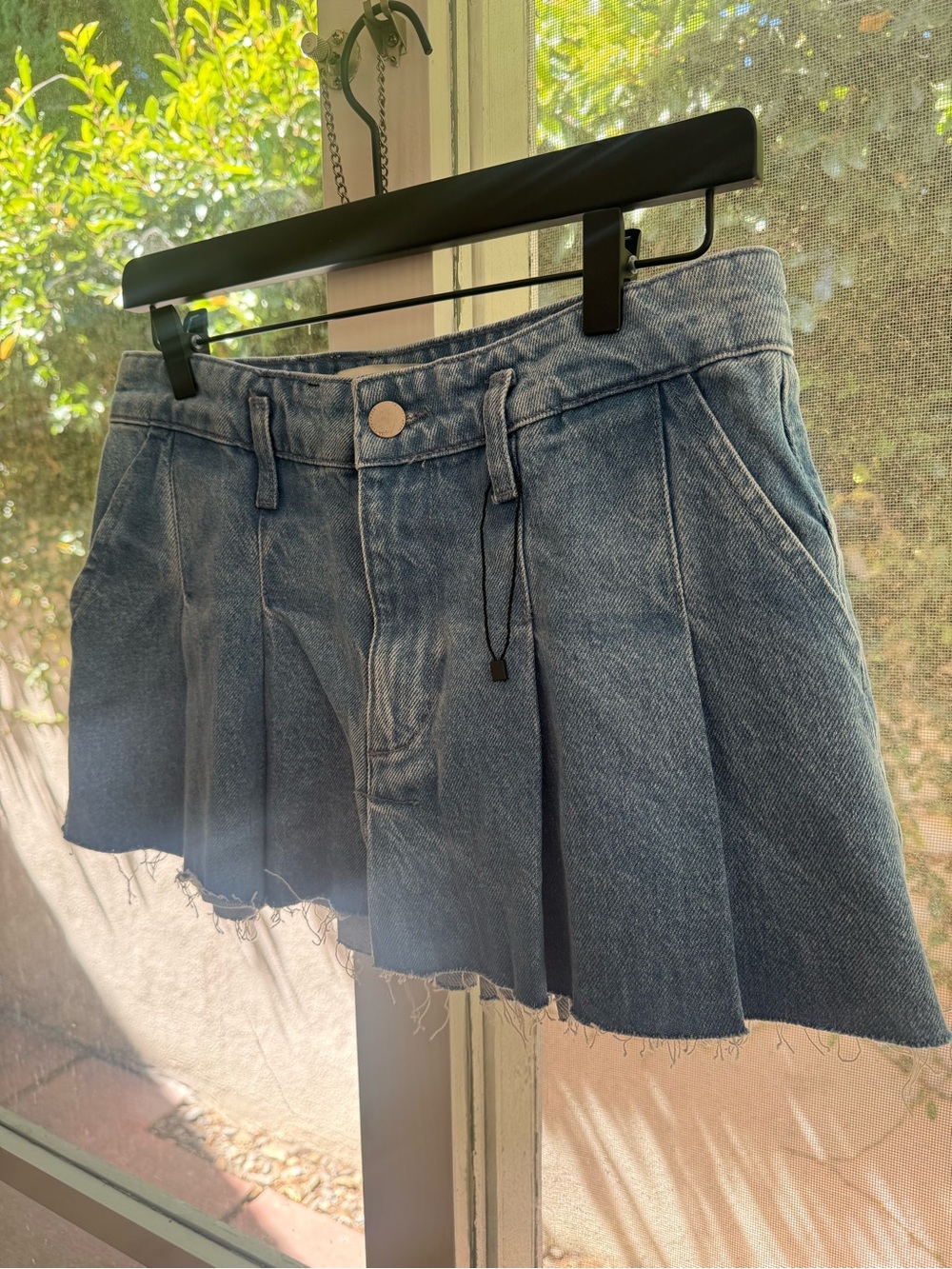 NWOT Zara Ultra Mini Pleated Denim Mini Skirt - Picture 5 of 11